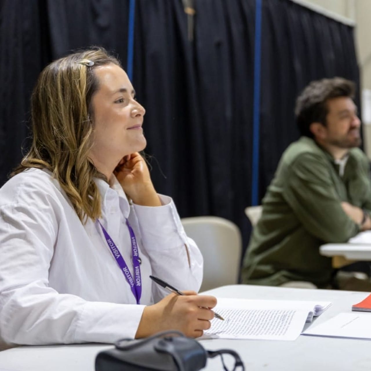 Jessica Meade (Assistant Director) and Stephen Fletcher (Director) in rehearsals (Photography by Olivia Carroll)
