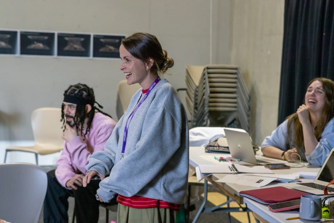 Director Kate Treadell, Lighting Designer Kieran Sing, and writer Julia Cranney