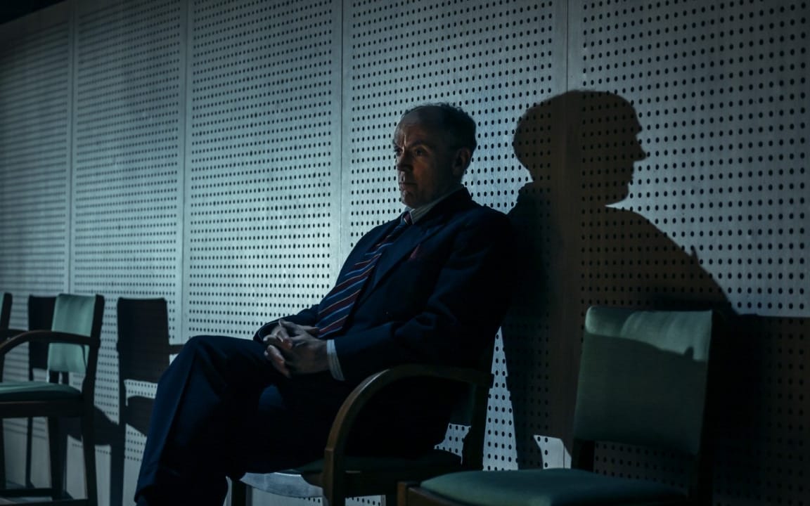 Ian Drysdale (as Control) in CFT’s The Spy Who Came In From The Cold photo Johan Persson