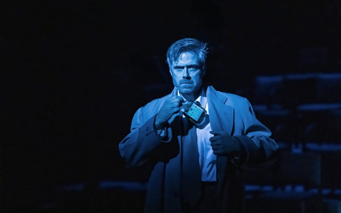 Rory Keenan (as Alec Leamas) in CFT’s The Spy Who Came In From The Cold Photo Johan Persson