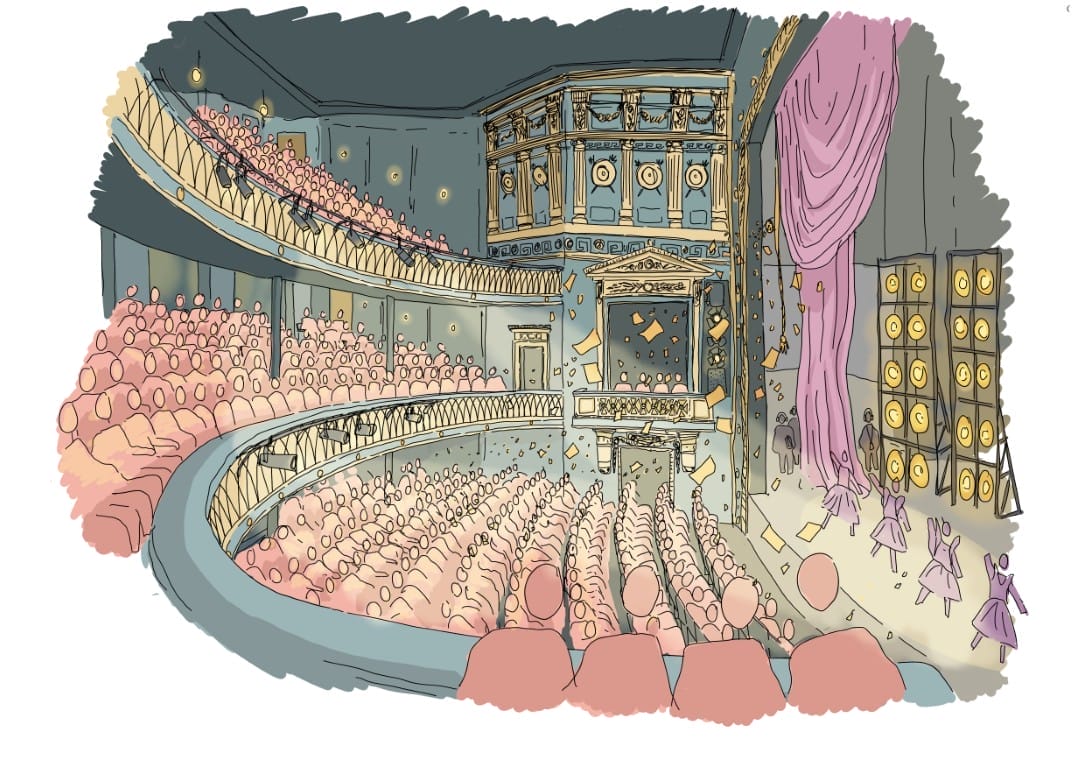 Feasibility sketch of Auditorium, by Haworth Tompkins