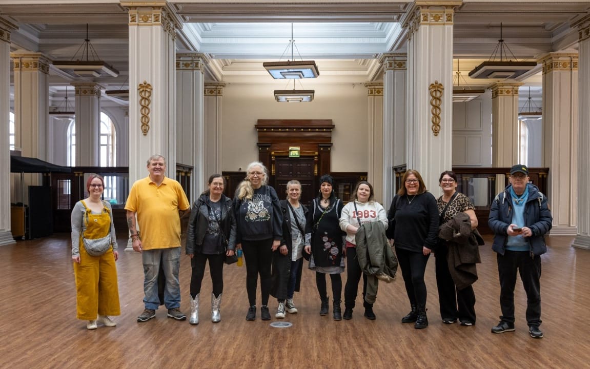 Members of the recovery steering group with Hayley Lindley-Thornhill (Head of Young People and Community) at the Cunard Building. Thanks to Cunard for funding incredible tours of iconic buildings in Liverpool.